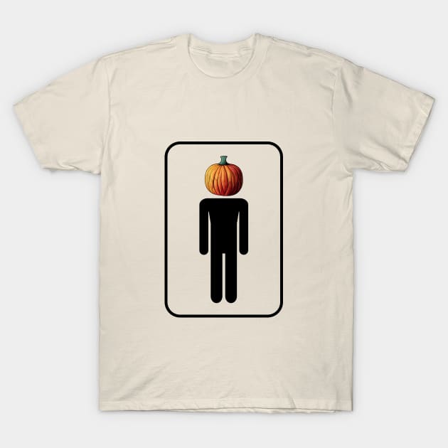 Halloween pumpkin head sign T-Shirt by Mad Swell Designs